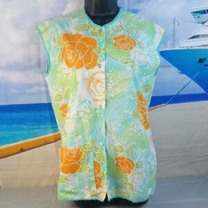 🗝️ Vintage Floral Sleeveless Top